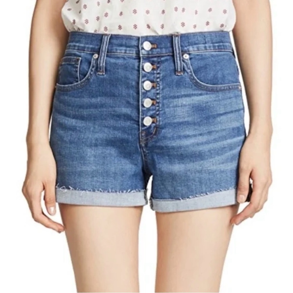 Madewell High Waist Blue Denim Shorts